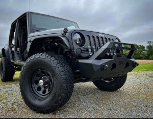 Jeep Wrangler JL Front Winch Bumper - Body Armor 4x4 - Orion Stubby - Light Texture Black - `07-`22